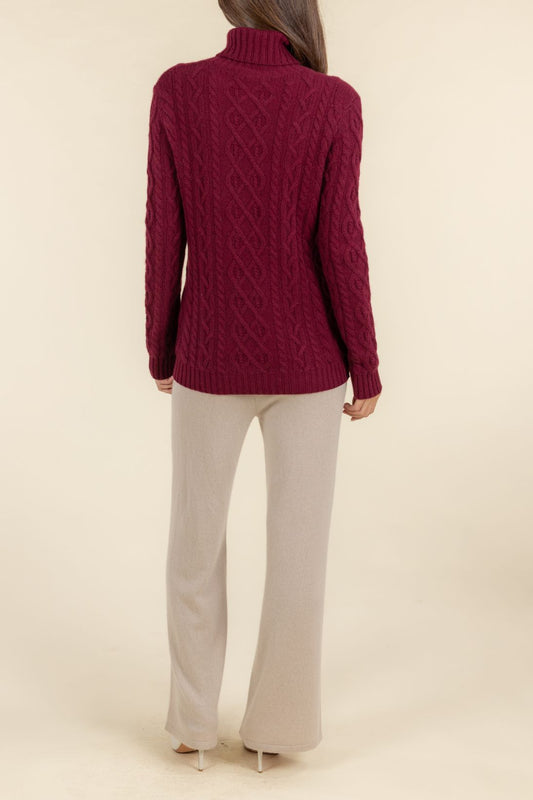SUSTAINABLE CASHMERE CABLE TURTLENECK