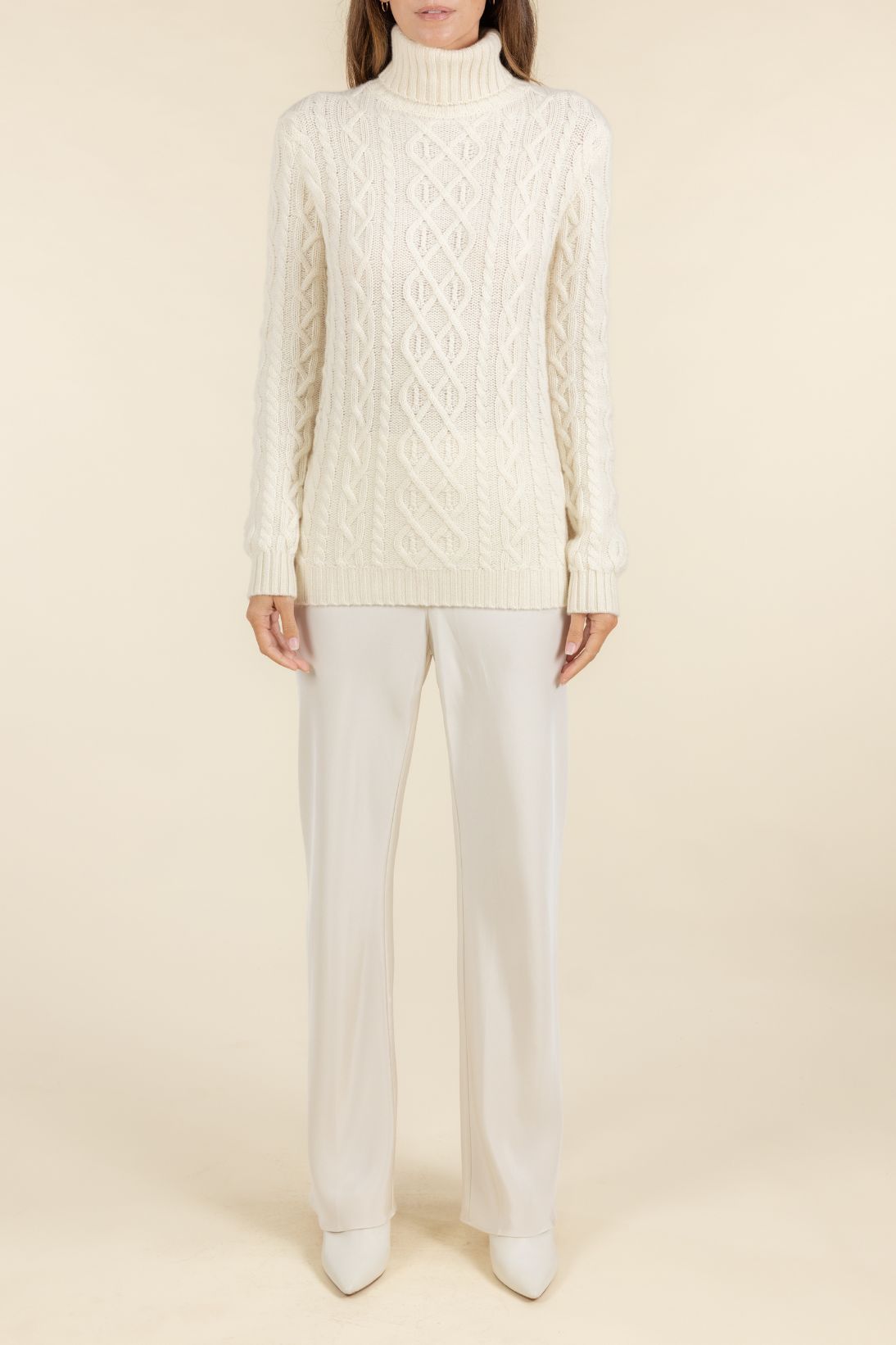 Women's Sustainable Cashmere Cable Turtleneck TSE