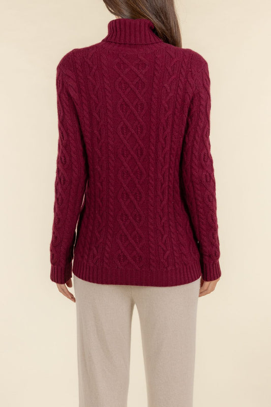 SUSTAINABLE CASHMERE CABLE TURTLENECK