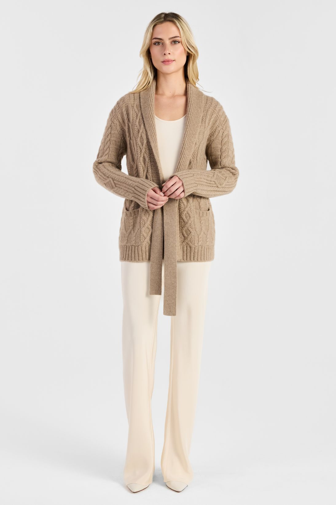 ARAN CABLE SHAWL CARDIGAN