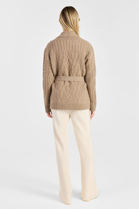 ARAN CABLE SHAWL CARDIGAN