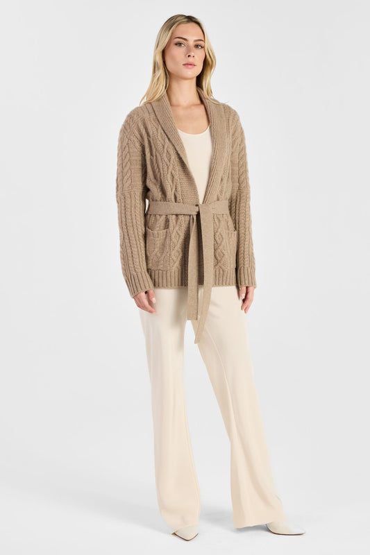 ARAN CABLE SHAWL CARDIGAN