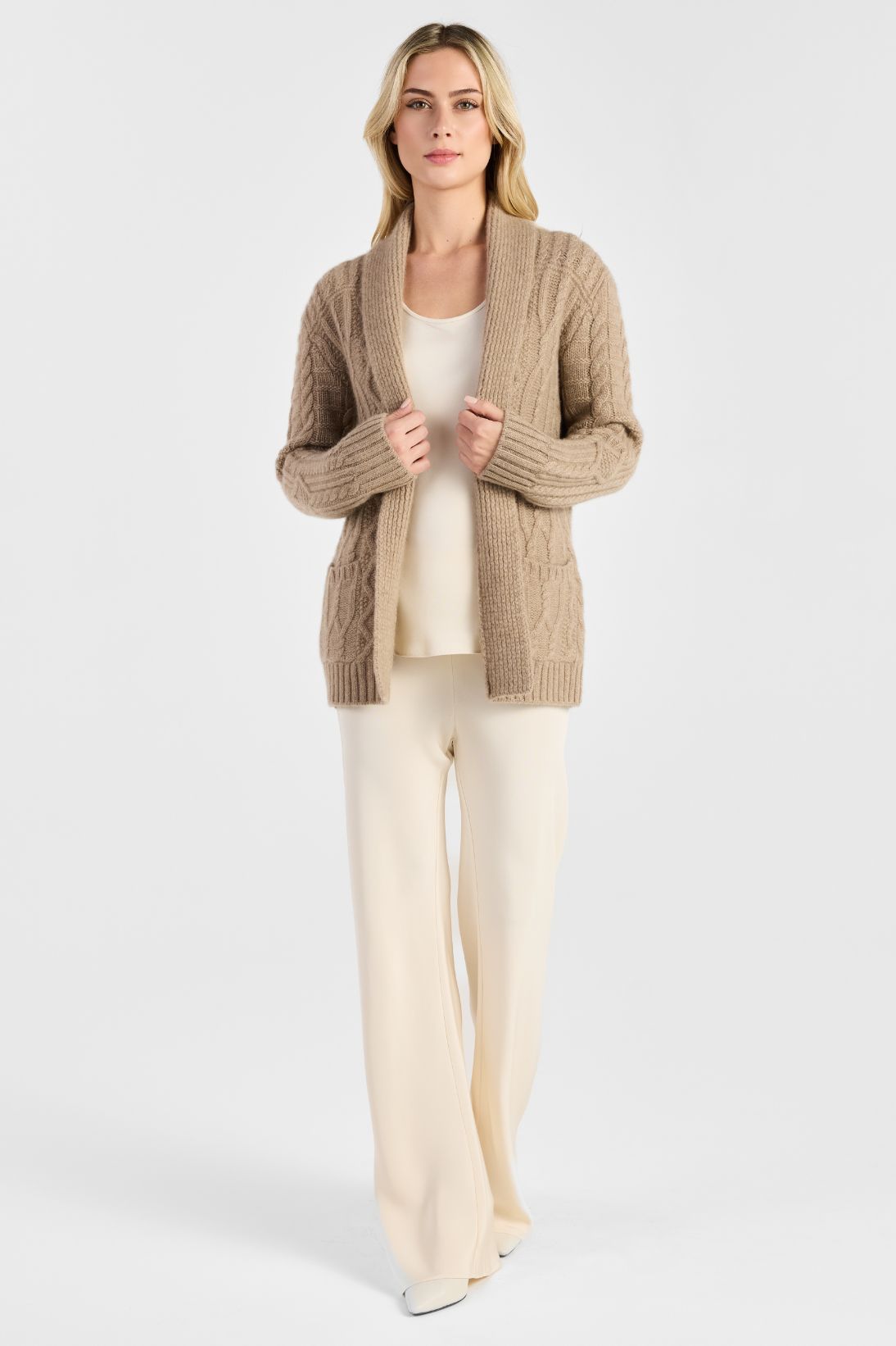 ARAN CABLE SHAWL CARDIGAN