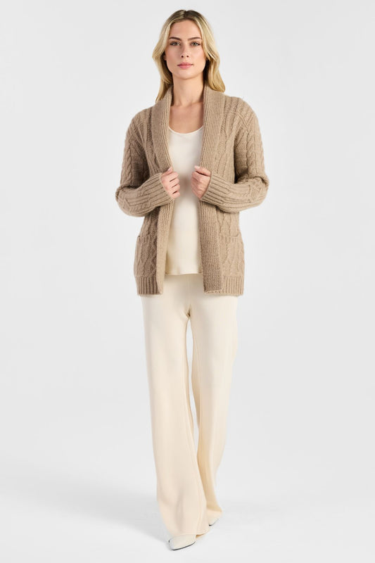 ARAN CABLE SHAWL CARDIGAN