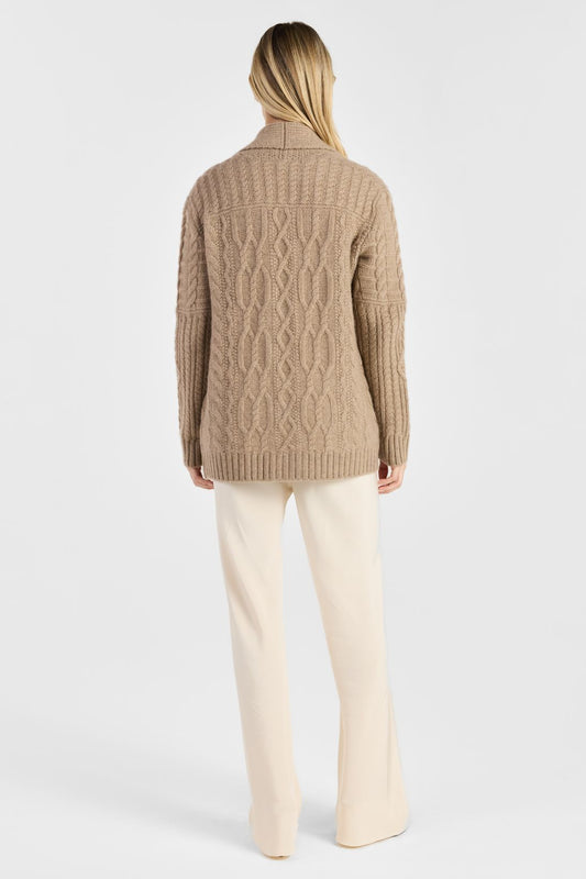 ARAN CABLE SHAWL CARDIGAN