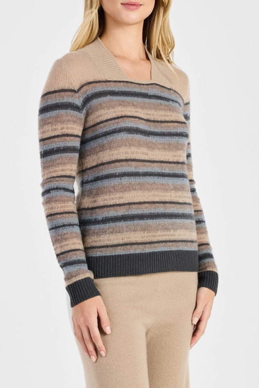 SQUARE NECK STRIPE TOP