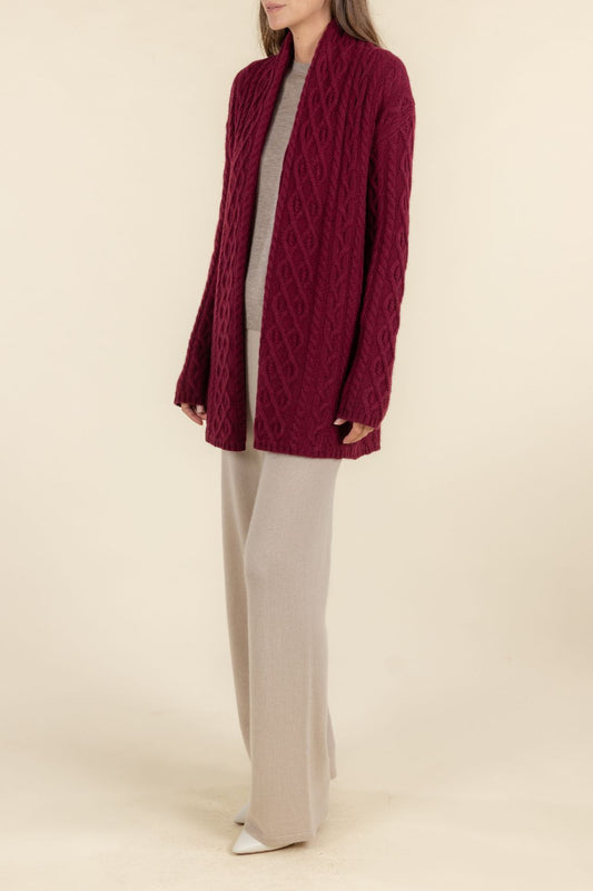 SUSTAINABLE CASHMERE CABLE CARDIGAN