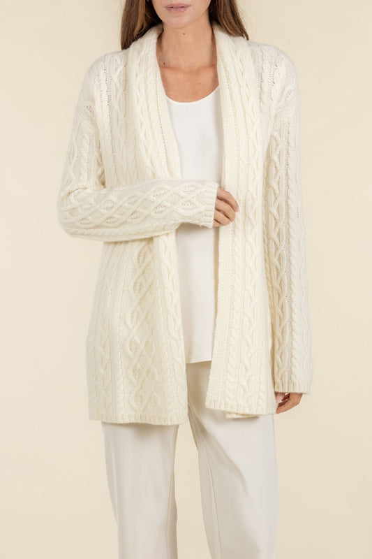 SUSTAINABLE CASHMERE CABLE CARDIGAN