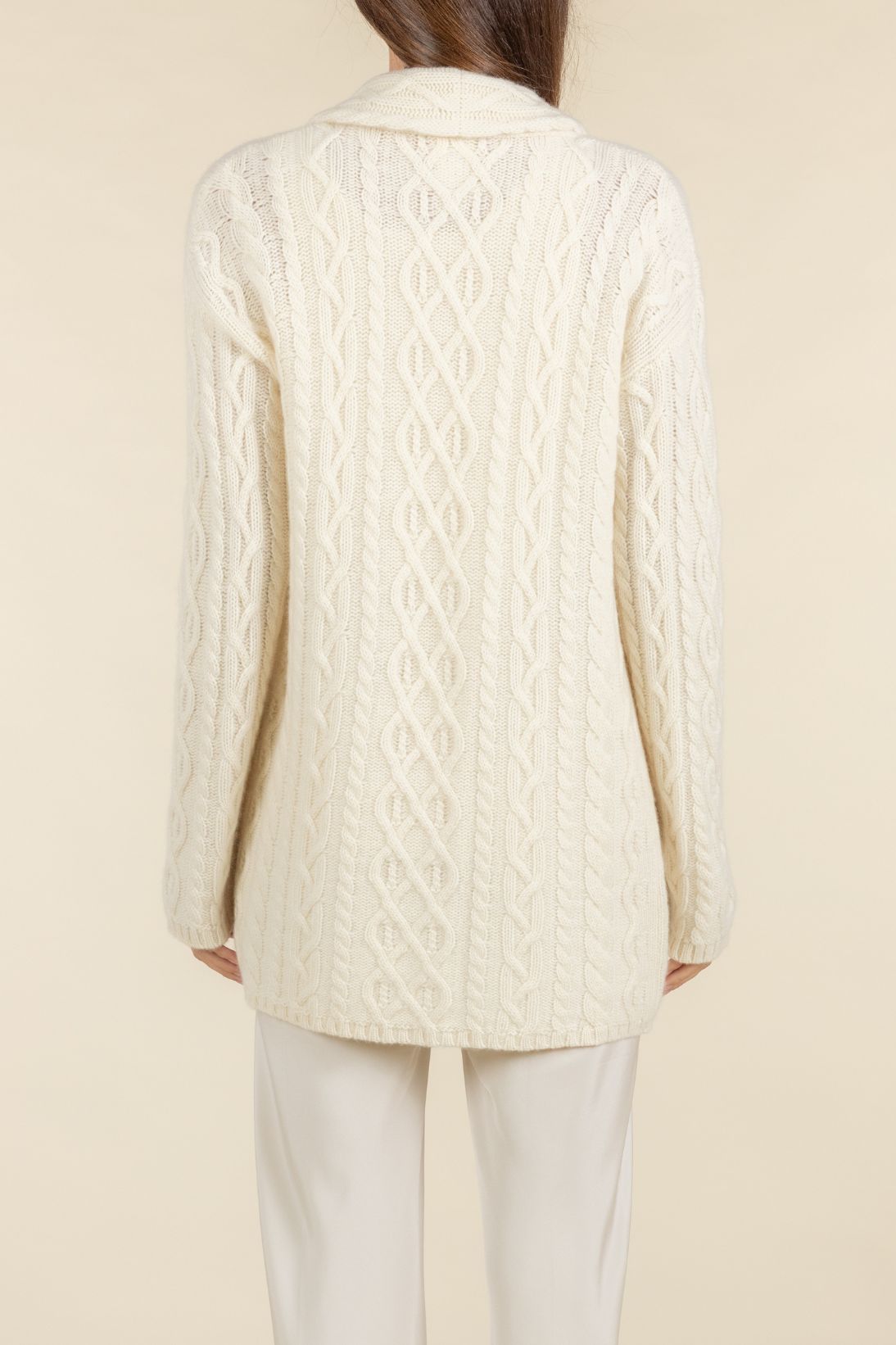 SUSTAINABLE CASHMERE CABLE CARDIGAN