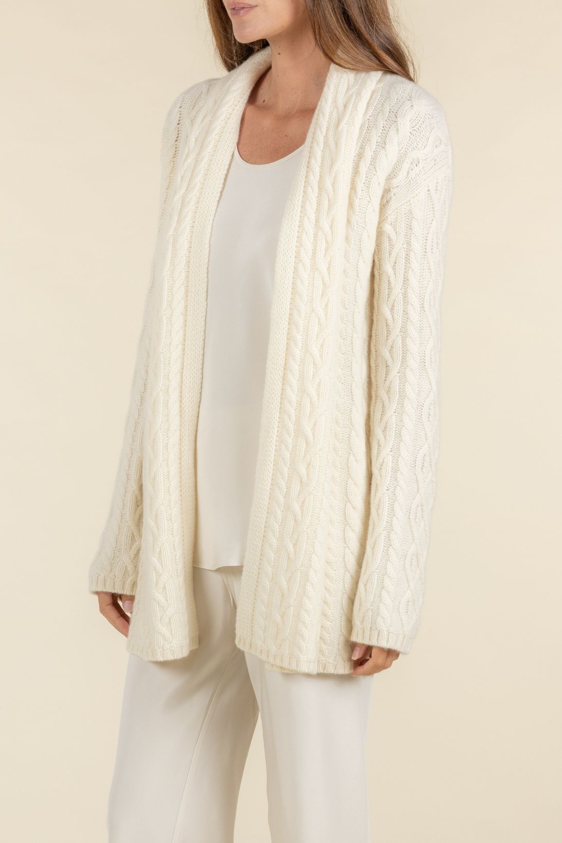 SUSTAINABLE CASHMERE CABLE CARDIGAN