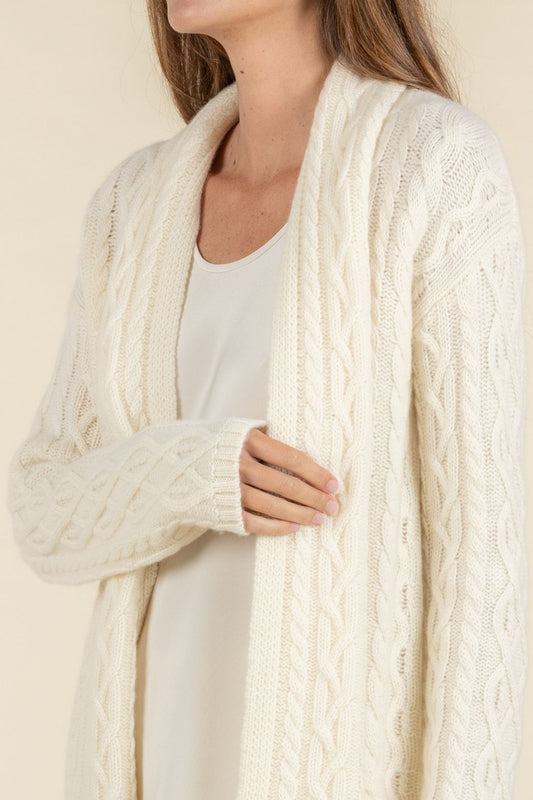 SUSTAINABLE CASHMERE CABLE CARDIGAN