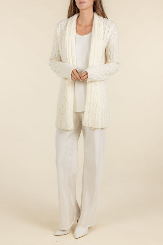 SUSTAINABLE CASHMERE CABLE CARDIGAN