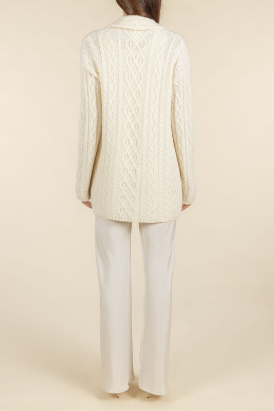 SUSTAINABLE CASHMERE CABLE CARDIGAN