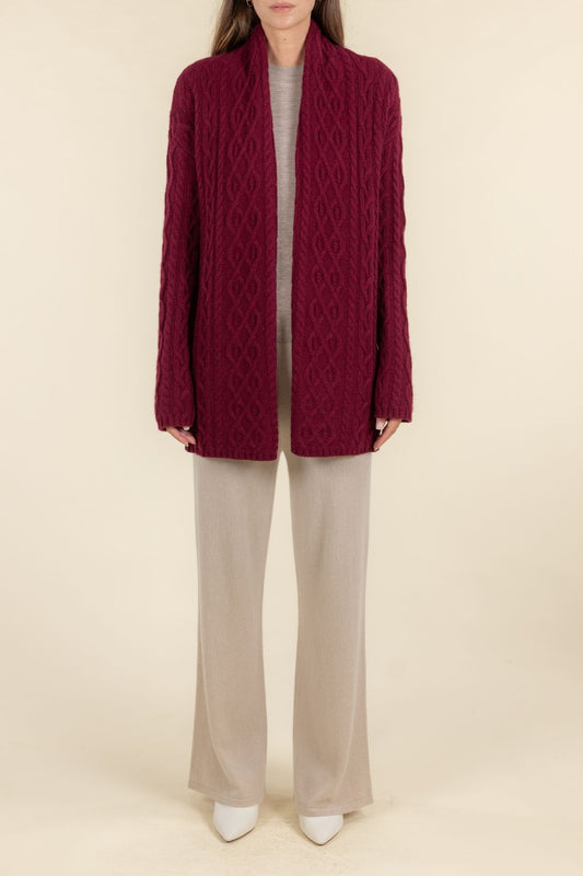 SUSTAINABLE CASHMERE CABLE CARDIGAN