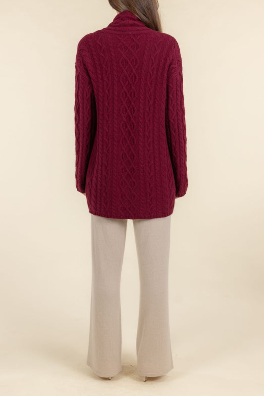 SUSTAINABLE CASHMERE CABLE CARDIGAN