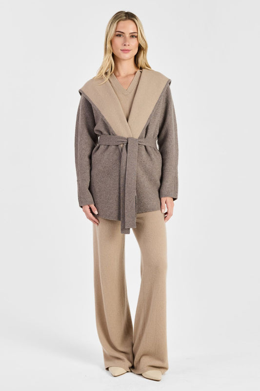 REVERSIBLE HOODED CARDIGAN