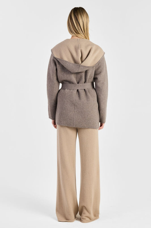 REVERSIBLE HOODED CARDIGAN
