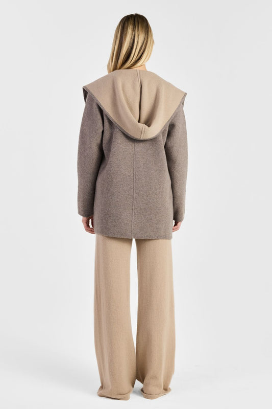 REVERSIBLE HOODED CARDIGAN