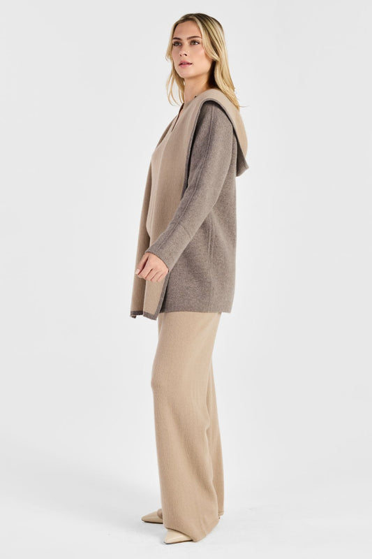 REVERSIBLE HOODED CARDIGAN