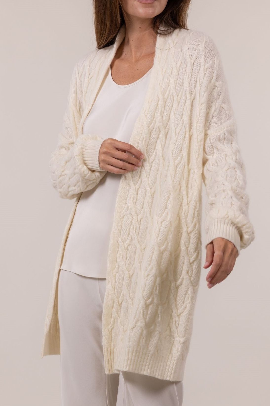 CABLE OPEN CARDIGAN