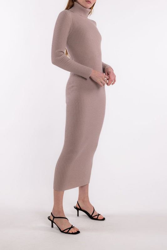 POORBOY RIB TURTLENECK DRESS