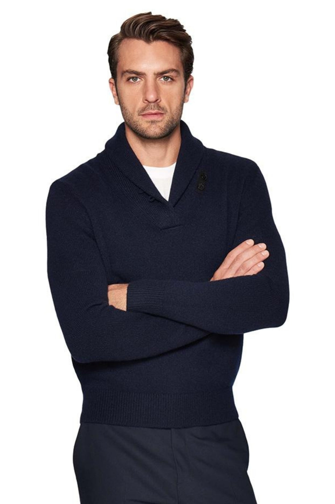 Navy Shawl Mens Shawl Collar Pullover Men Shawl Collar Men's Shawl