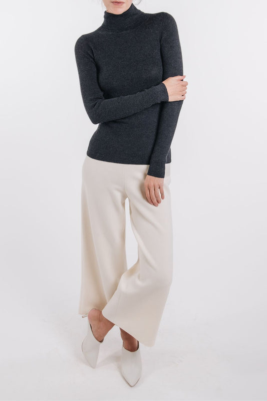 CASHMERE RIBBED TURTLENECK