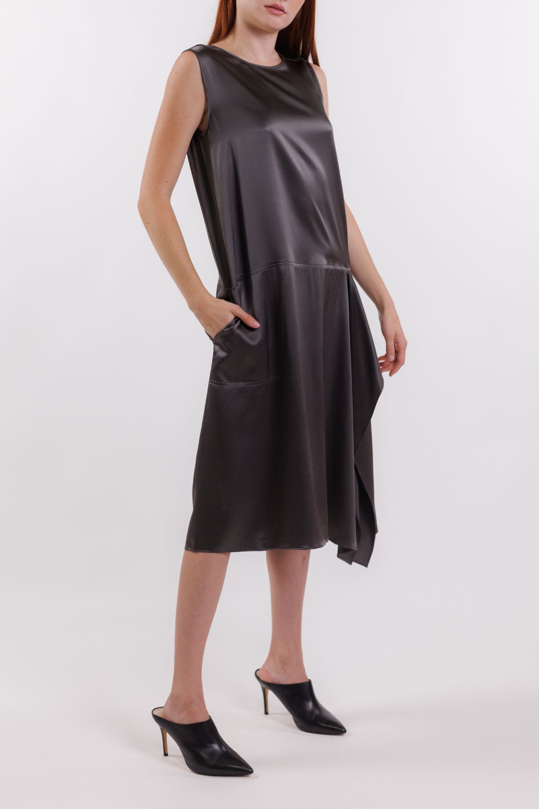 SILK DRAPE DRESS