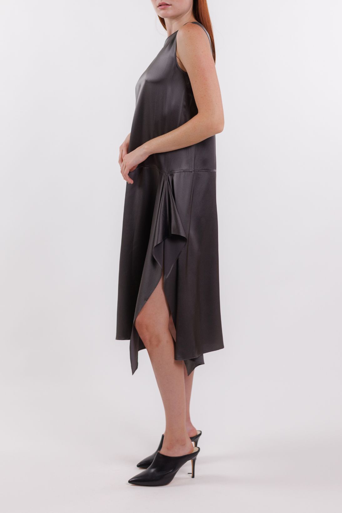 SILK DRAPE DRESS