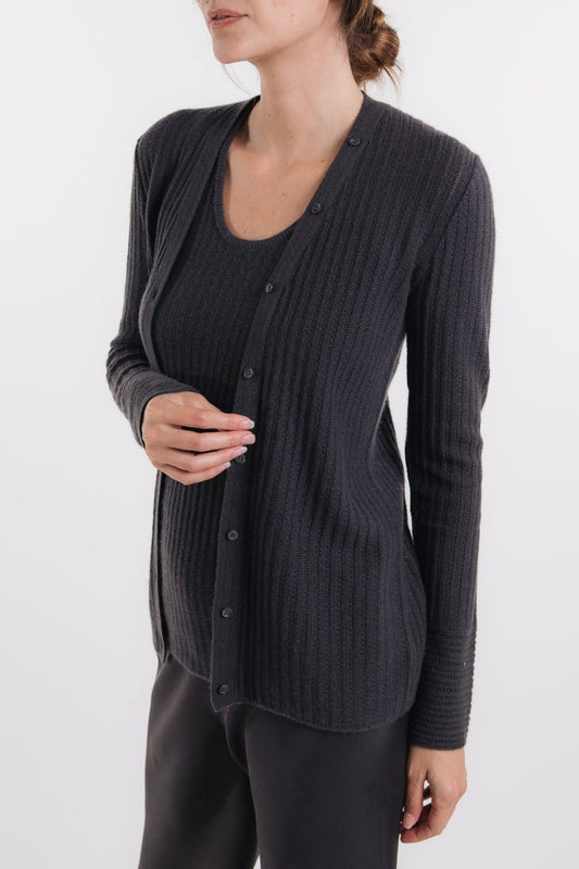 CASHMERE PIQUE STITCH TANK