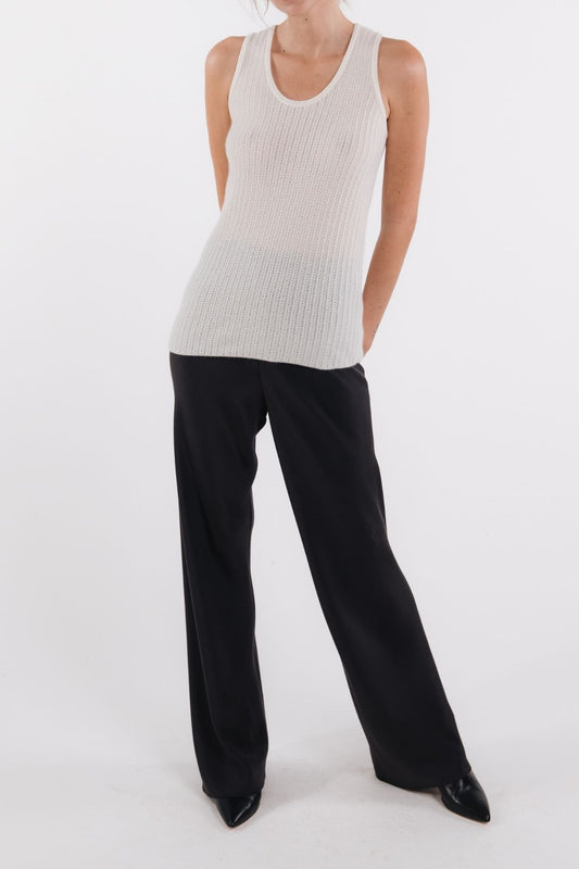 CASHMERE PIQUE STITCH TANK