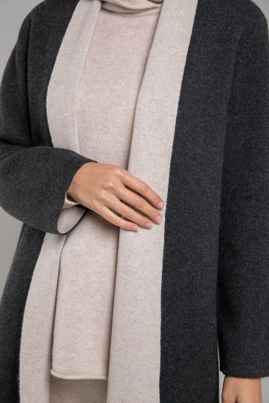 RECYCLED CASHMERE REVERSIBLE CARDIGAN