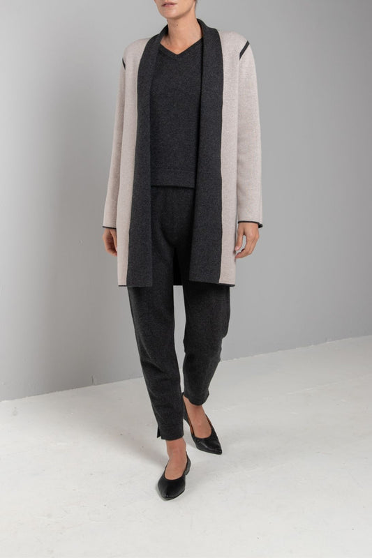 RECYCLED CASHMERE REVERSIBLE CARDIGAN