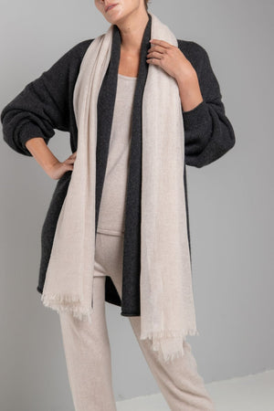 RECYCLED CASHMERE SUPERFINE WOVEN SCARF