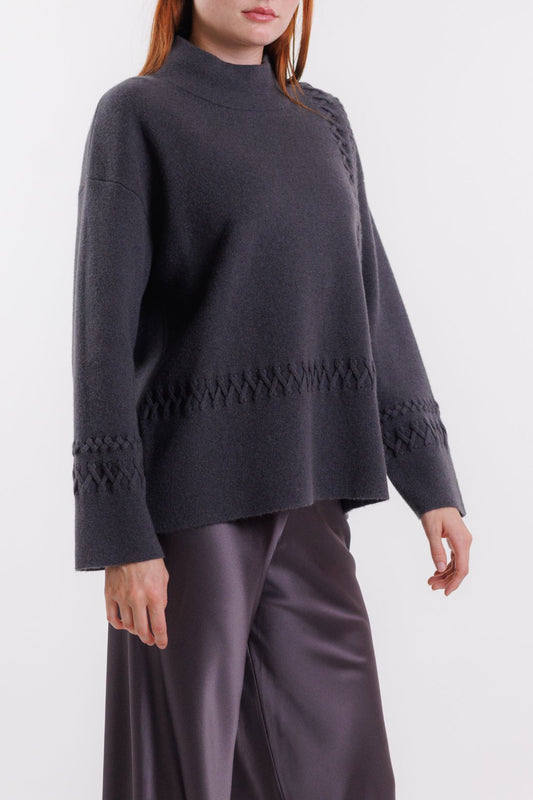 CROSS STITCH DOLMAN TOP