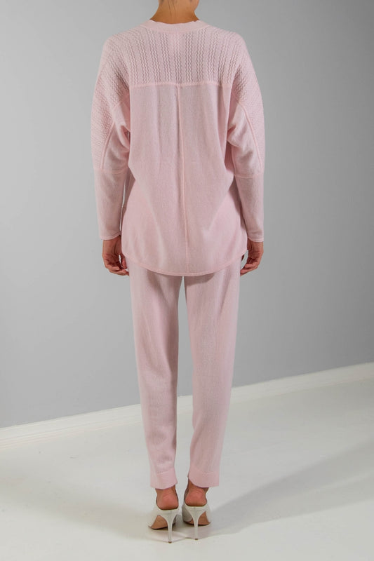 RECYCLED CASHMERE TEXTURED SLEEVE DOLMAN SWEATER