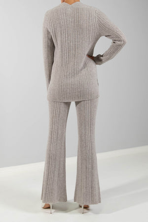 RECYCLED CASHMERE RIBBED PANTS