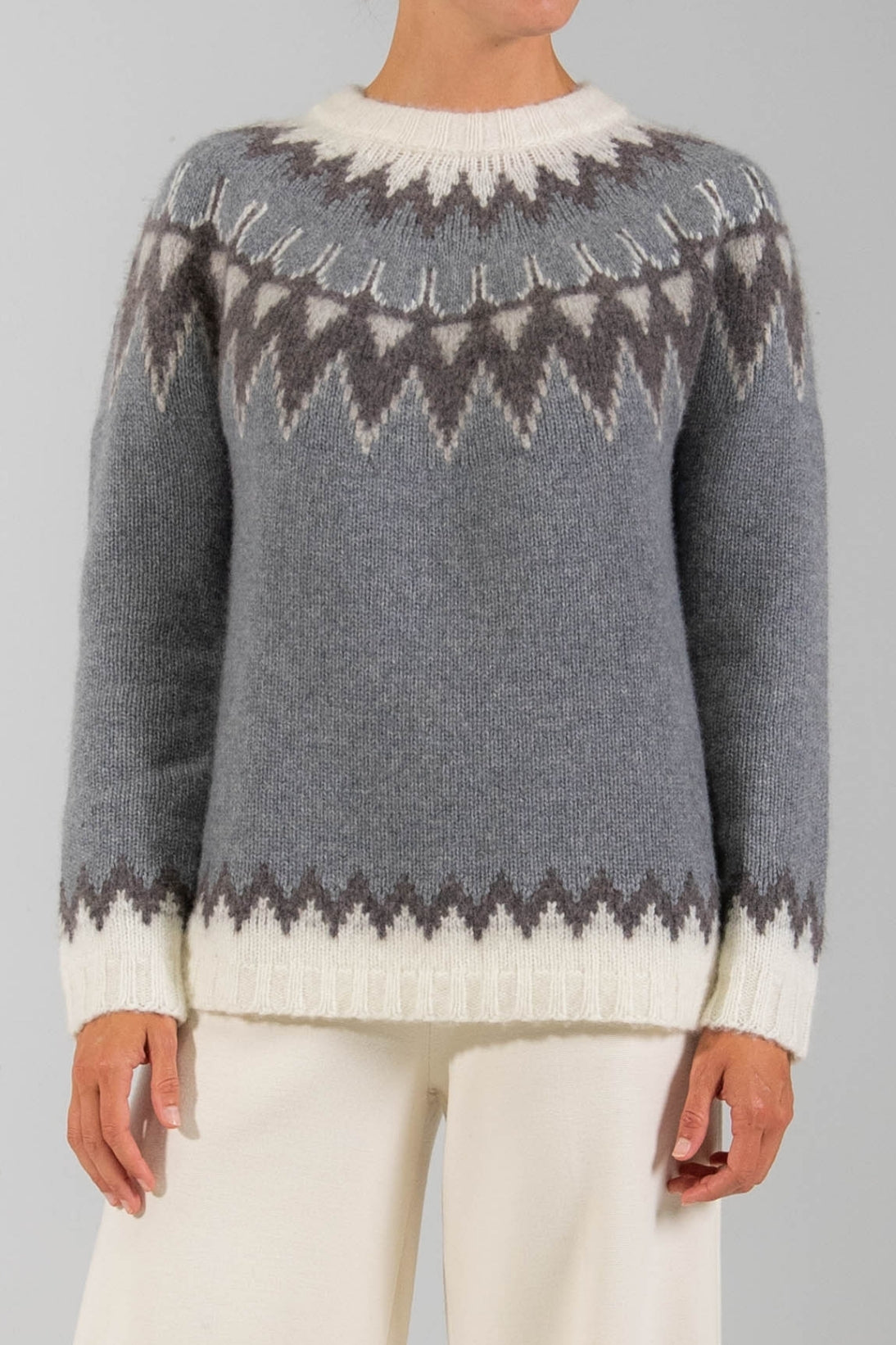 RECYCLED CASHMERE FAIR ISLE SWEATER