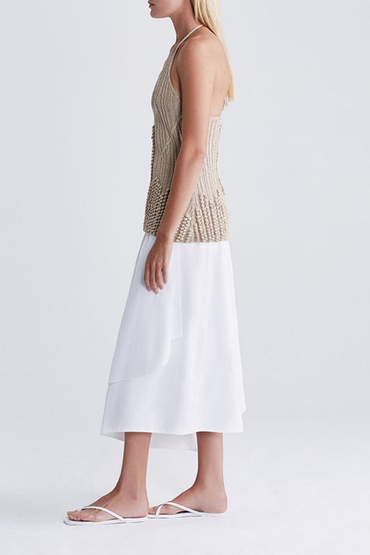 DRAPED DOUBLE LAYER WRAP SKIRT