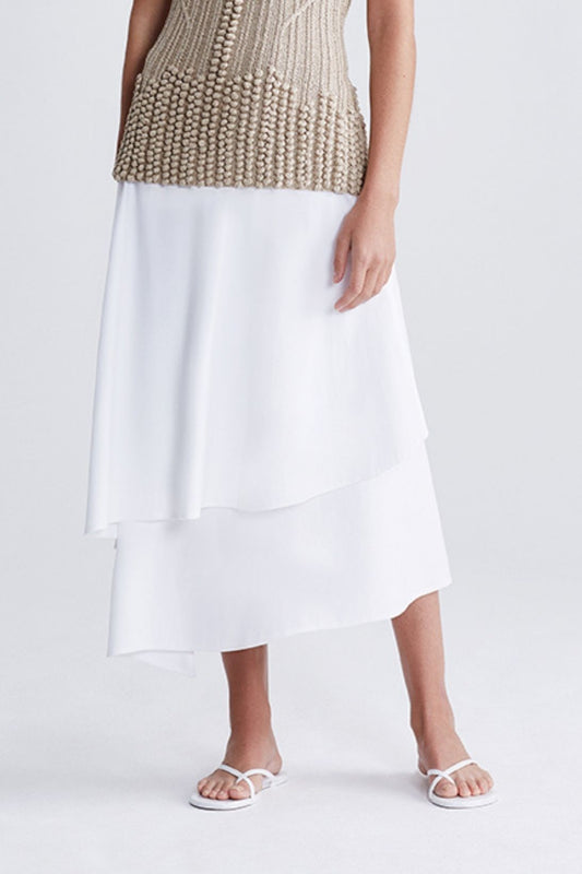 DRAPED DOUBLE LAYER WRAP SKIRT