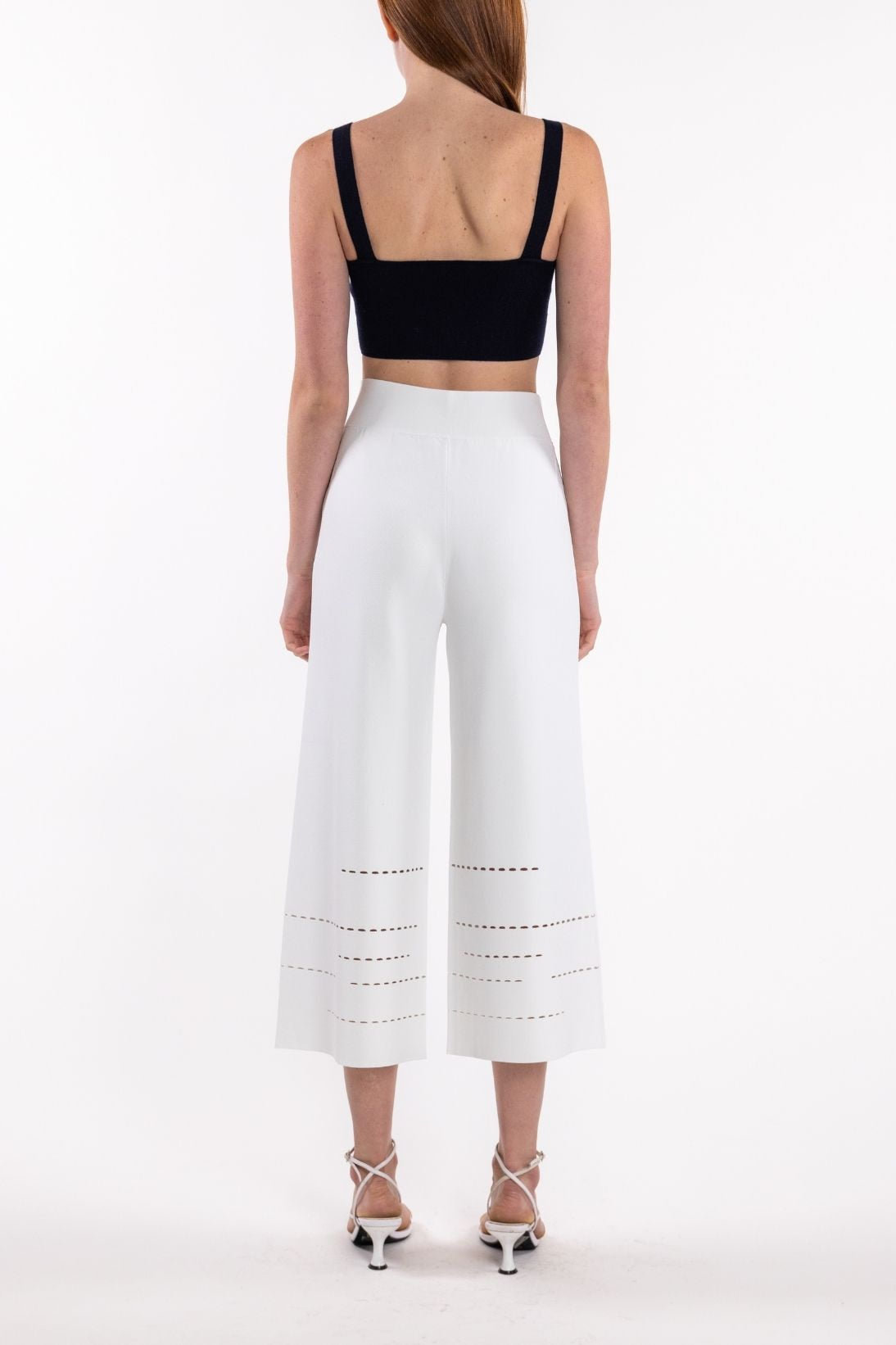 OPEN STITCH WIDE LEG PANTS