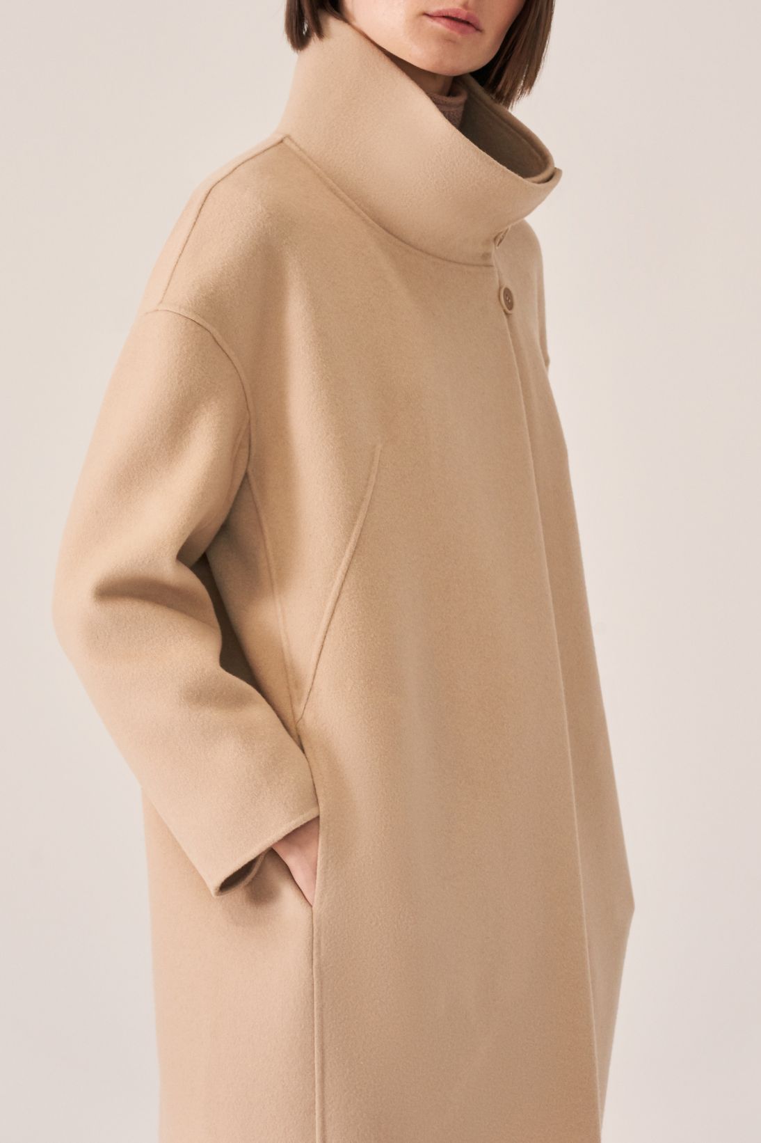 CASHMERE FUNNEL NECK COAT