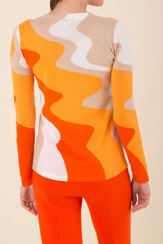 CASHMERE MOD WAVE CREWNECK