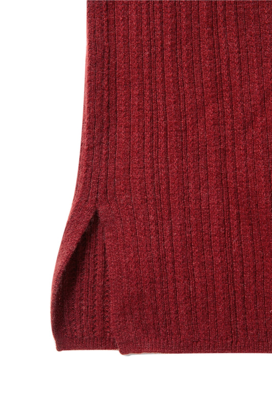 VARIATED RIB V-NECK SWEATER