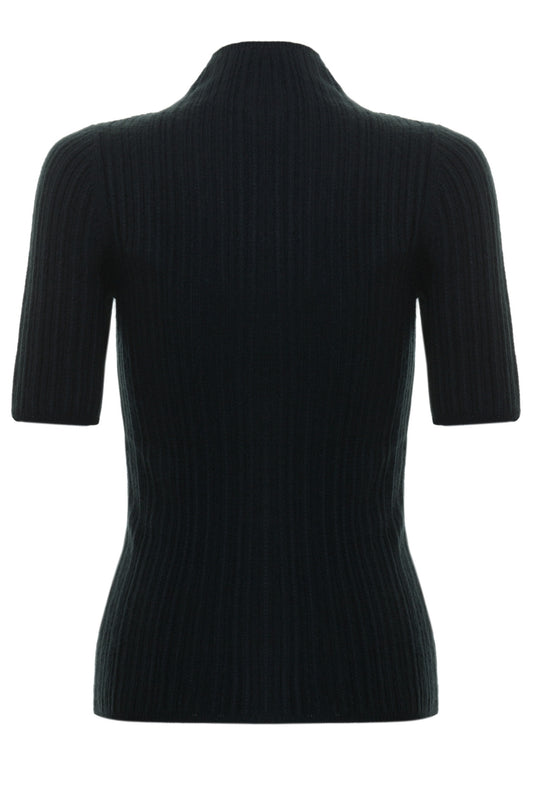 VARIATED RIB MOCKNECK TOP