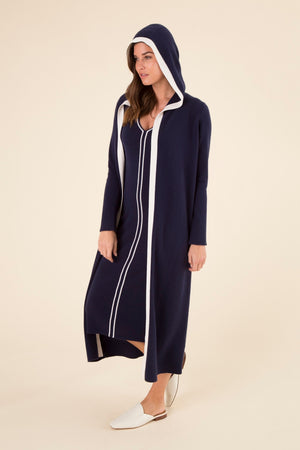 CASHMERE LONG HOODED CARDIGAN