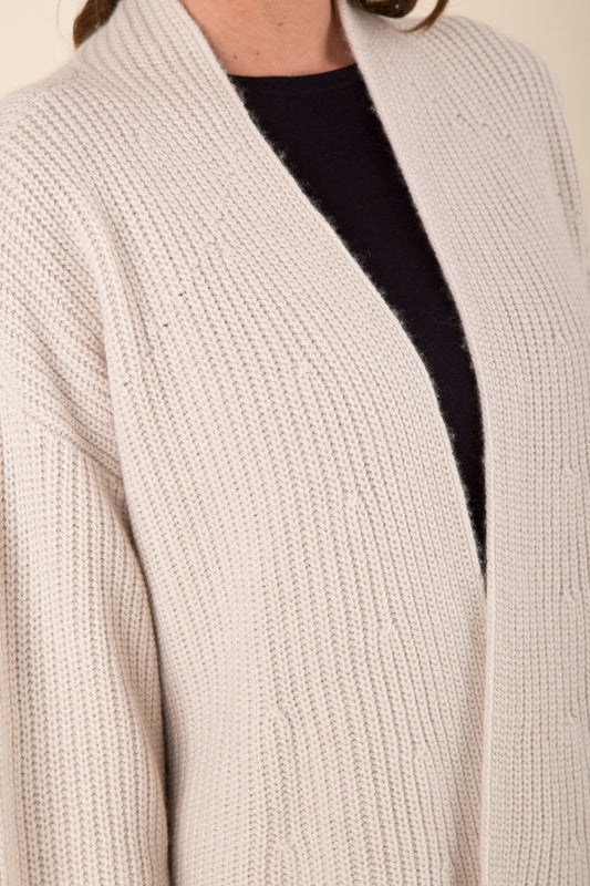 CASHMERE RIB BELTED CARDIGAN