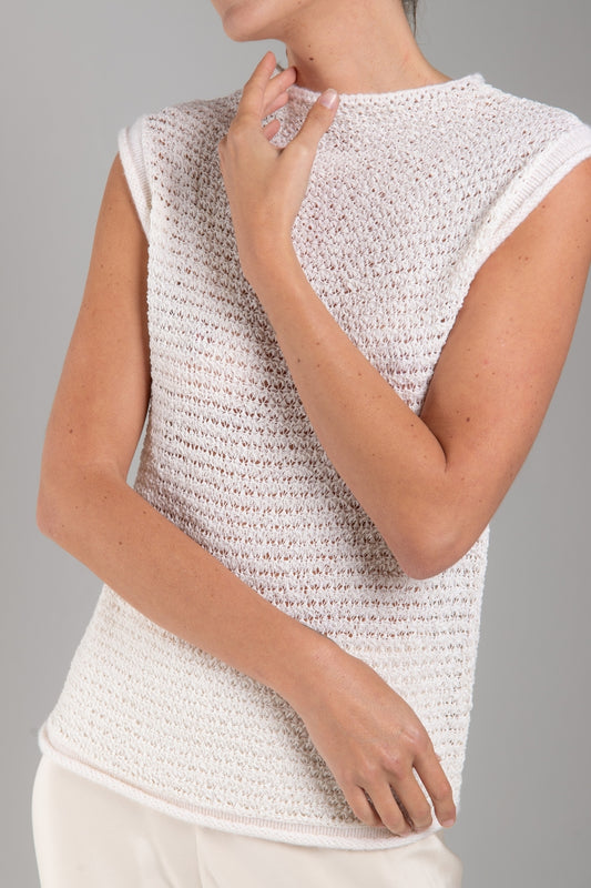 RIBBON KNIT MOCKNECK TANK