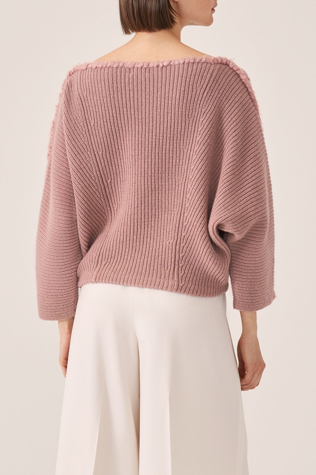 CASHMERE SWEATER WITH EMBROIDERED SLEEVE