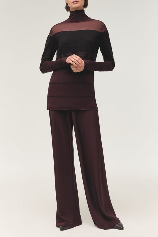 LONG SLEEVE STRIPED TURTLENECK